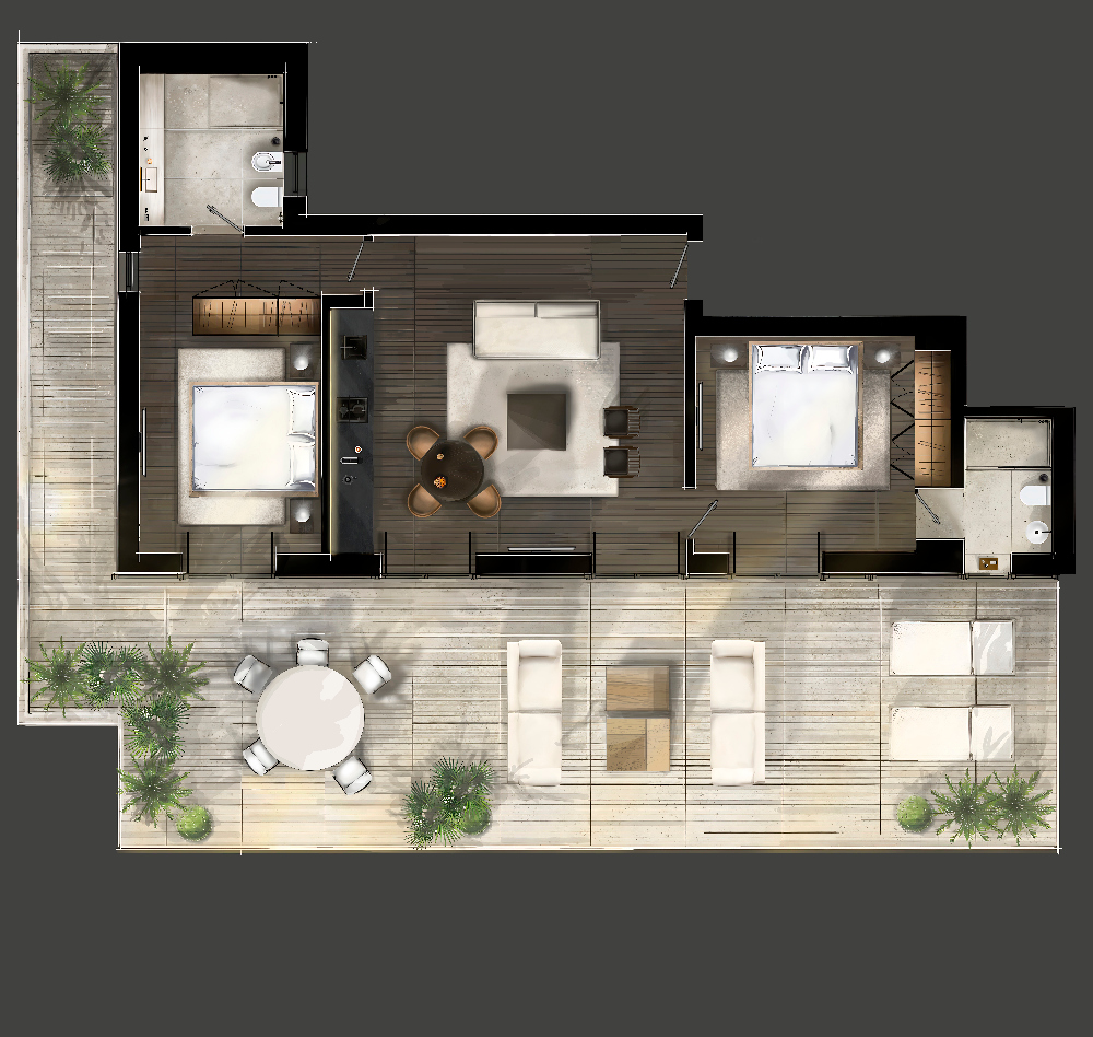 TWO BEDROOM PENTHOUSE Layout