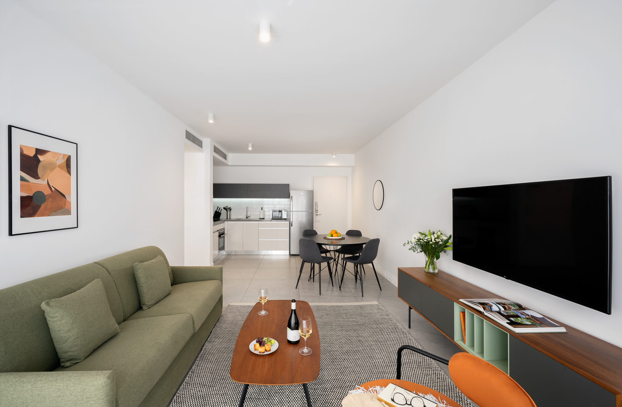 One Bedroom apartment - Living Area and Kitchen